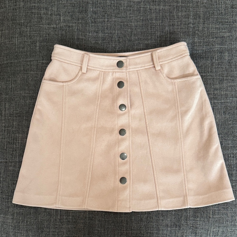 ZARA TRF Blush Pink Button Front Mini Skirt – XS – A-Line